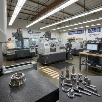 AS9100 precision machine shop with CNC equipment