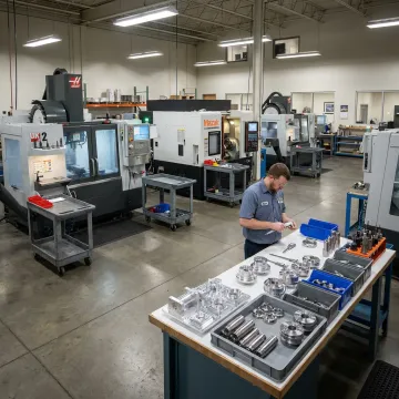 Precision CNC machining equipment in operation