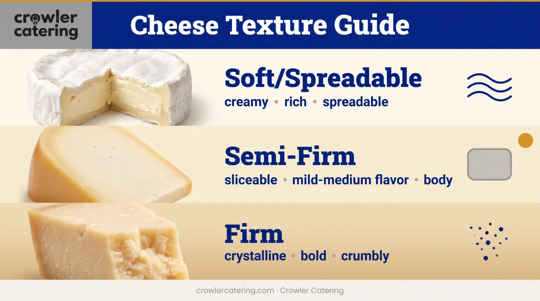 Cheese texture progression guide from soft to firm with pairing examples