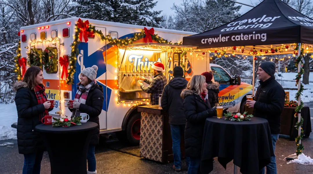Crowler Catering Thirst Aid mobile bar ambulance serving craft cocktails at Christmas event