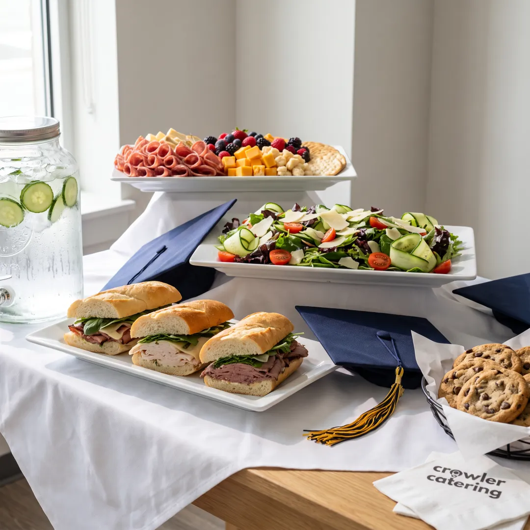 Catered graduation party spread