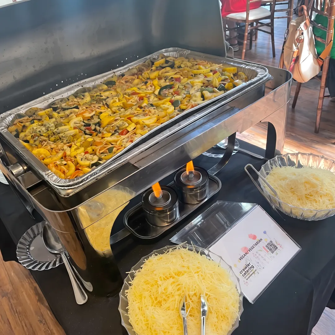 Fresh breakfast catering spread for a group