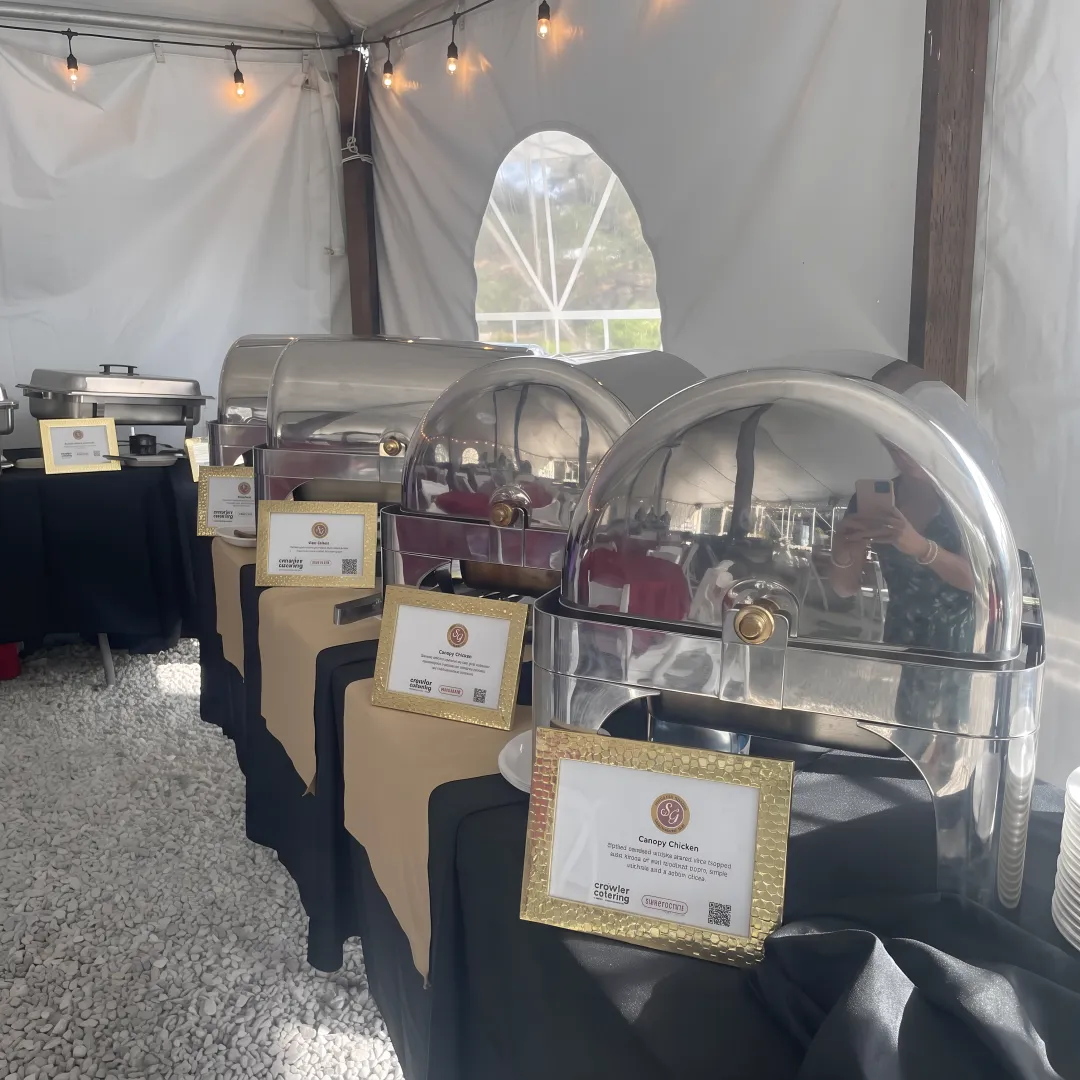 Catered buffet and drinks arranged for an event
