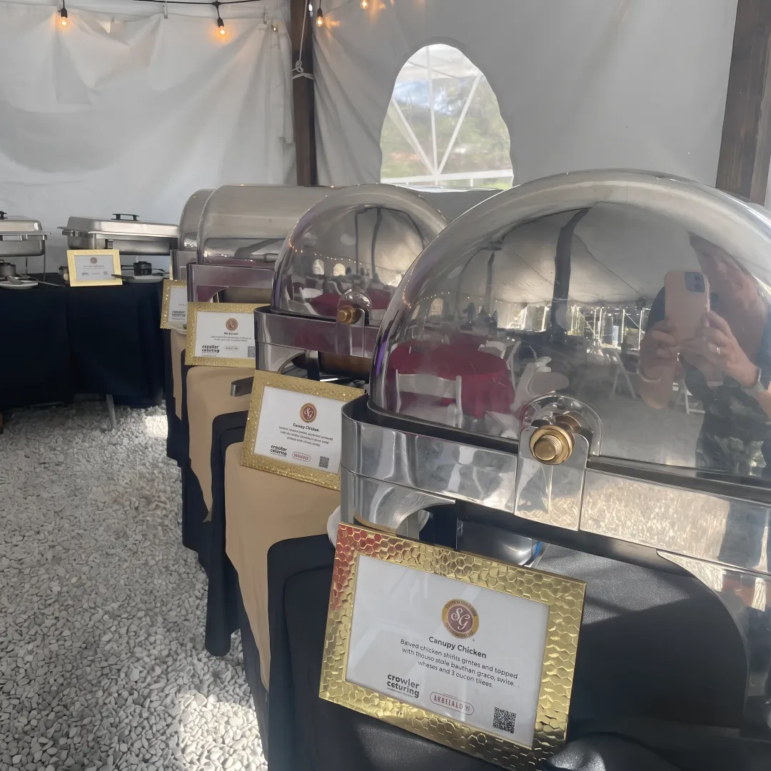 Catered buffet spread prepared for an event
