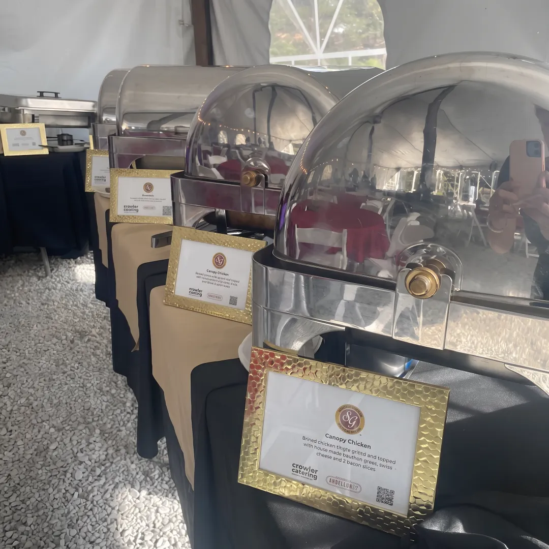 Catered buffet with entrée and side dishes