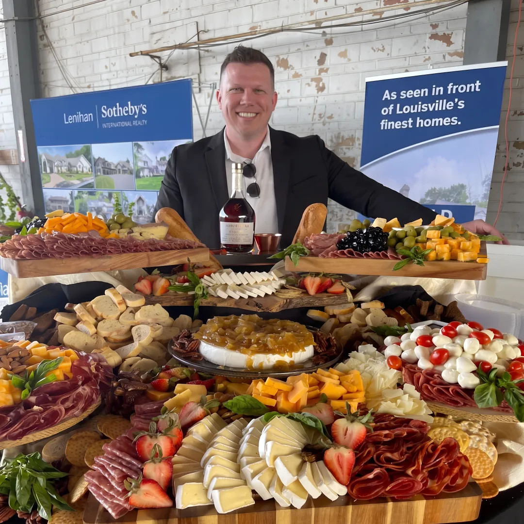 Guests enjoying a catered grazing station