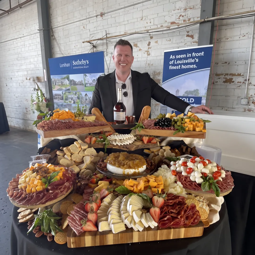 Guests enjoying a catered grazing station