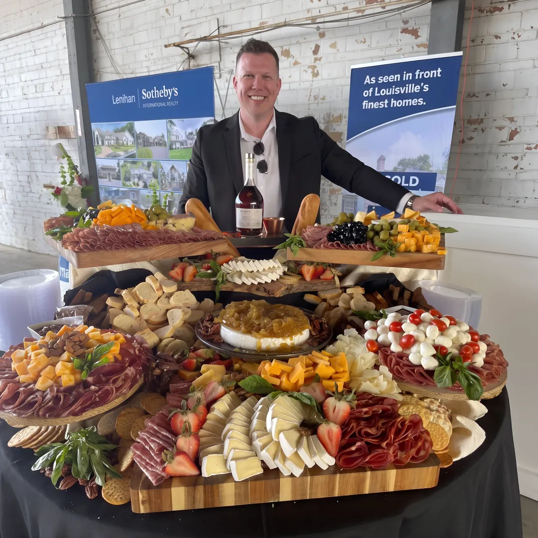 Artisan charcuterie grazing board at an event
