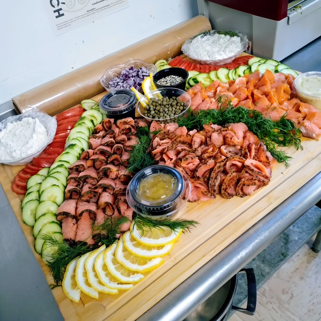 Wedding buffet with plated entrées and seasonal sides