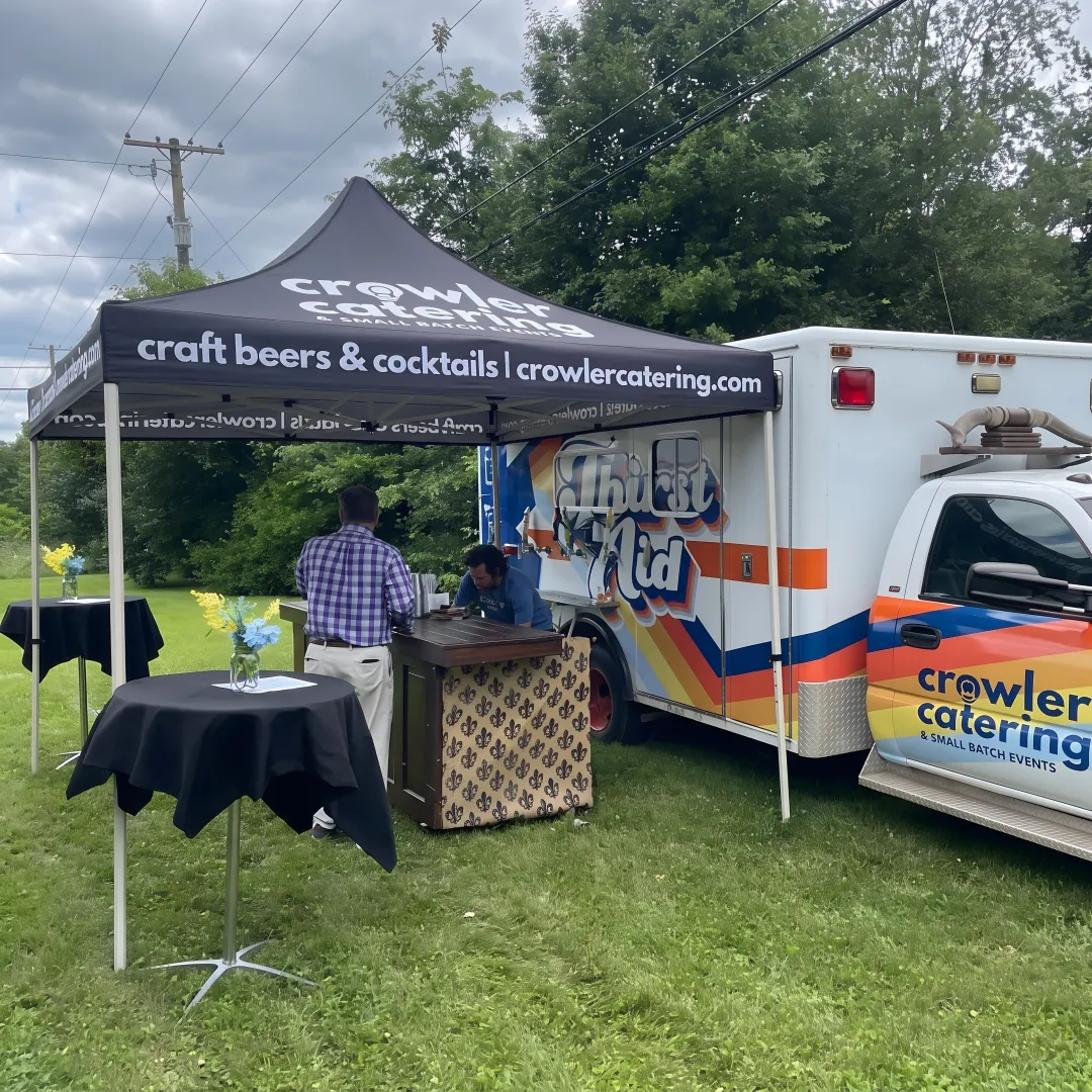 Mobile bar serving cocktails at an event