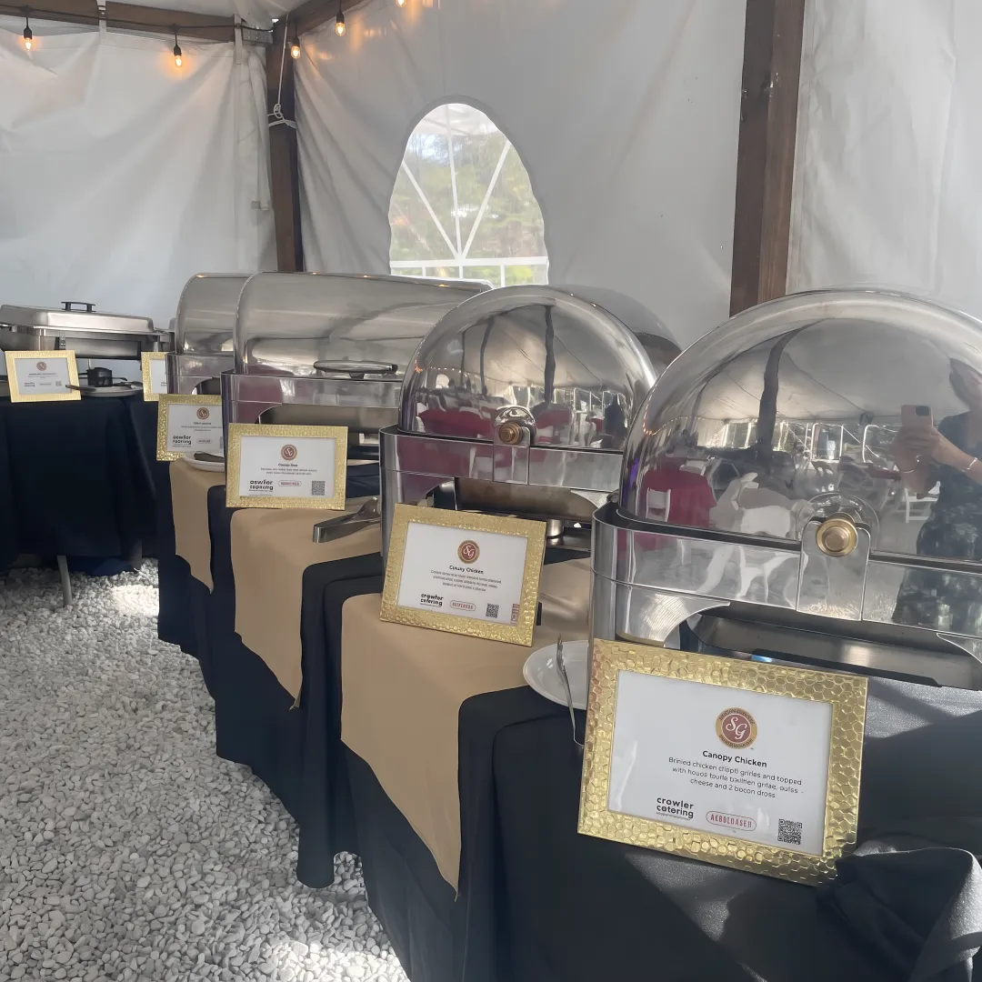 Catered corporate buffet for a business gathering