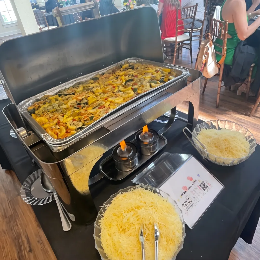 Corporate catered buffet set up for an office event