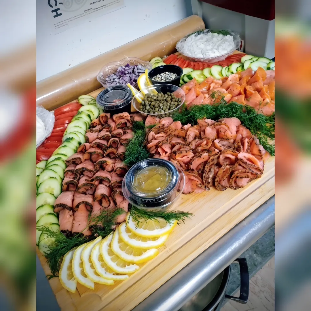 Colorful catered private party buffet