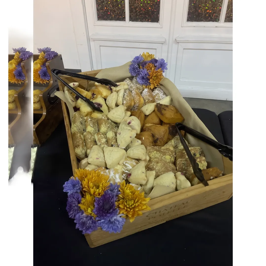 Breakfast catering spread for a group event