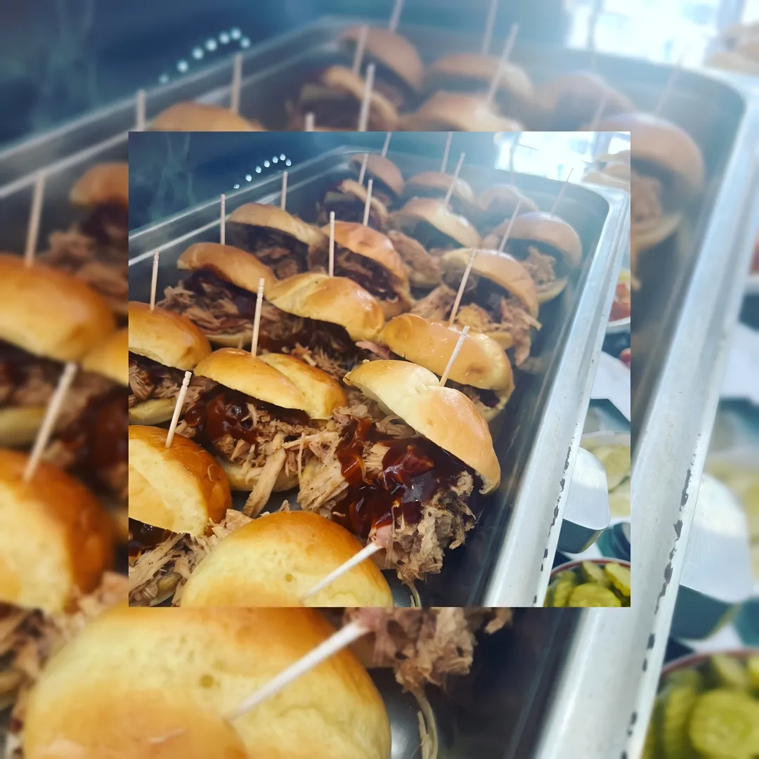 Catered buffet spread prepared for a Louisville event