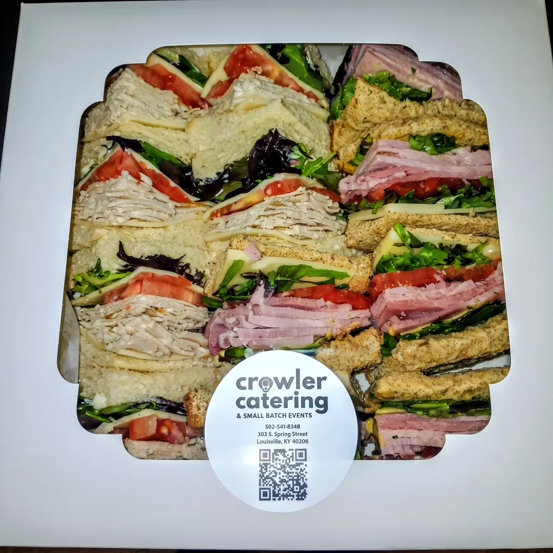 Catered lunch spread arranged for a group event