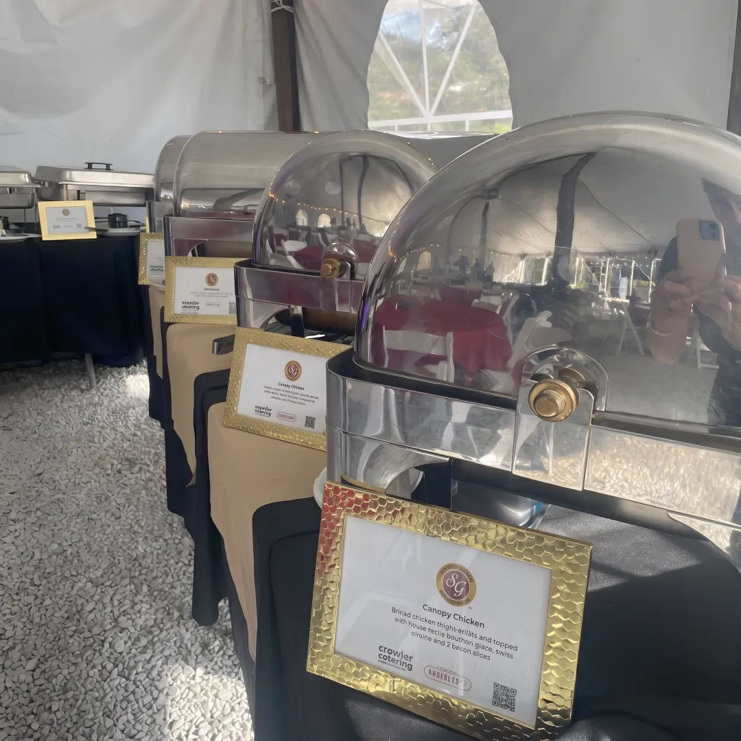 Caterer arranging a private event buffet