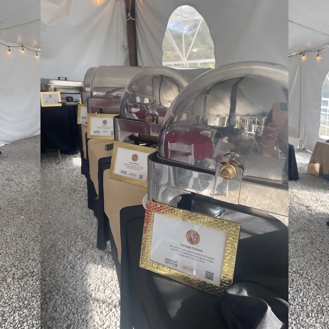 Elegant catered buffet spread at an event