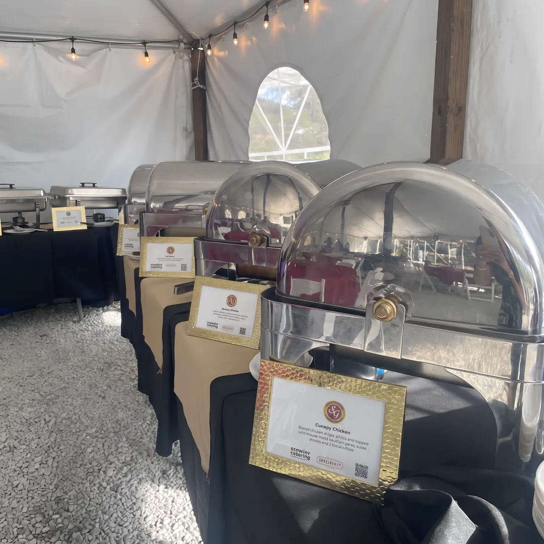 Catered buffet and beverages at a Louisville event