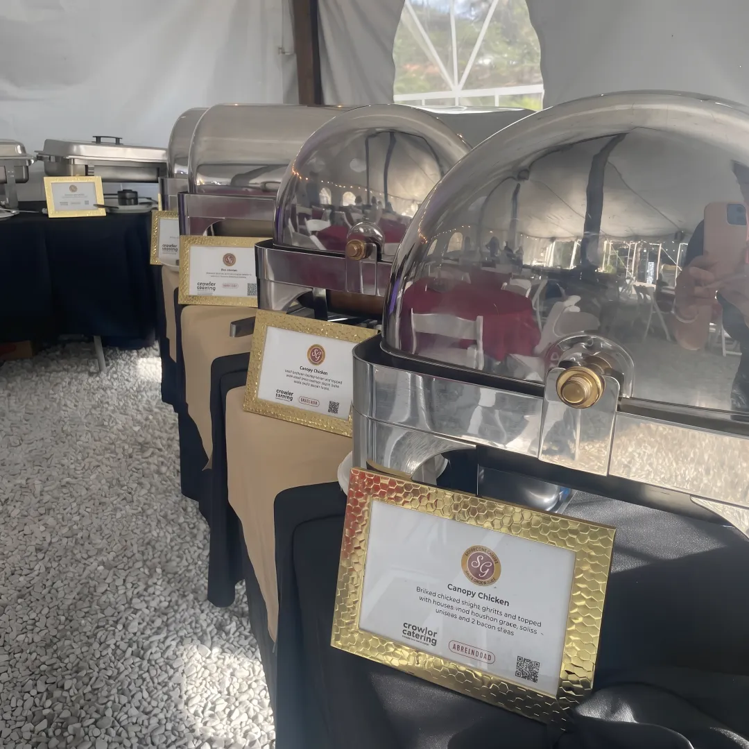 Catered buffet spread prepared for an event