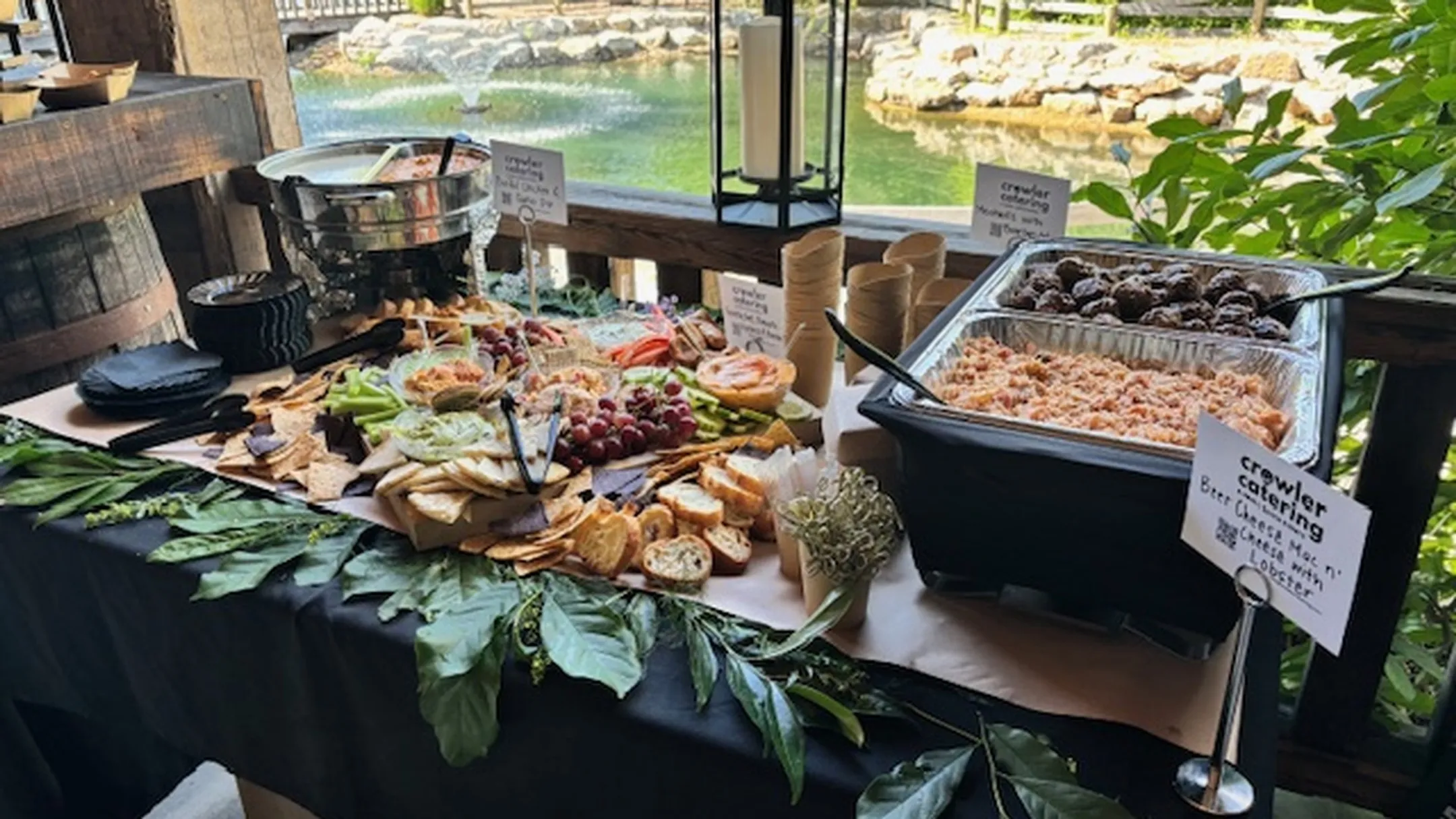 Crowler Catering boxed lunch display showing labeled dietary accommodation options for corporate delivery