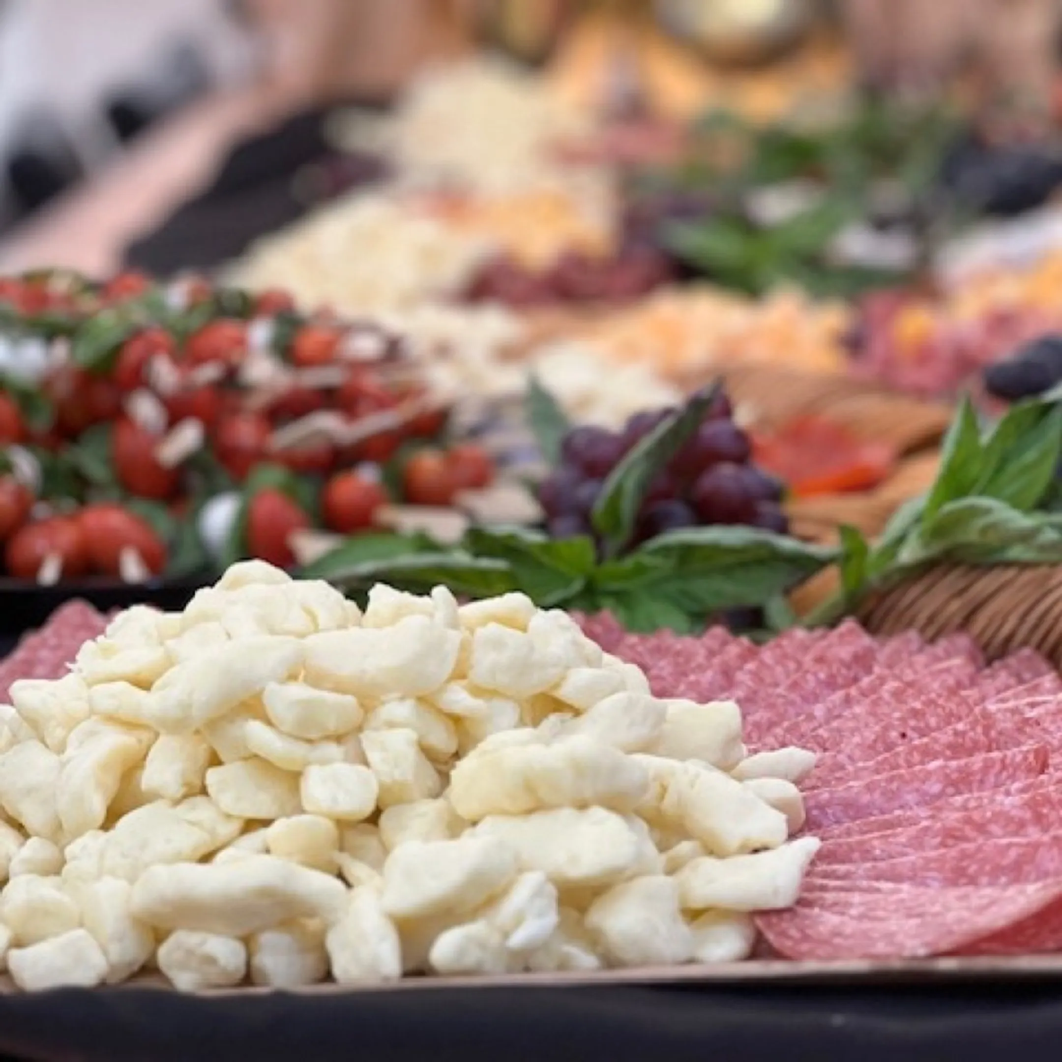 Caterer arranging a buffet and cocktail service
