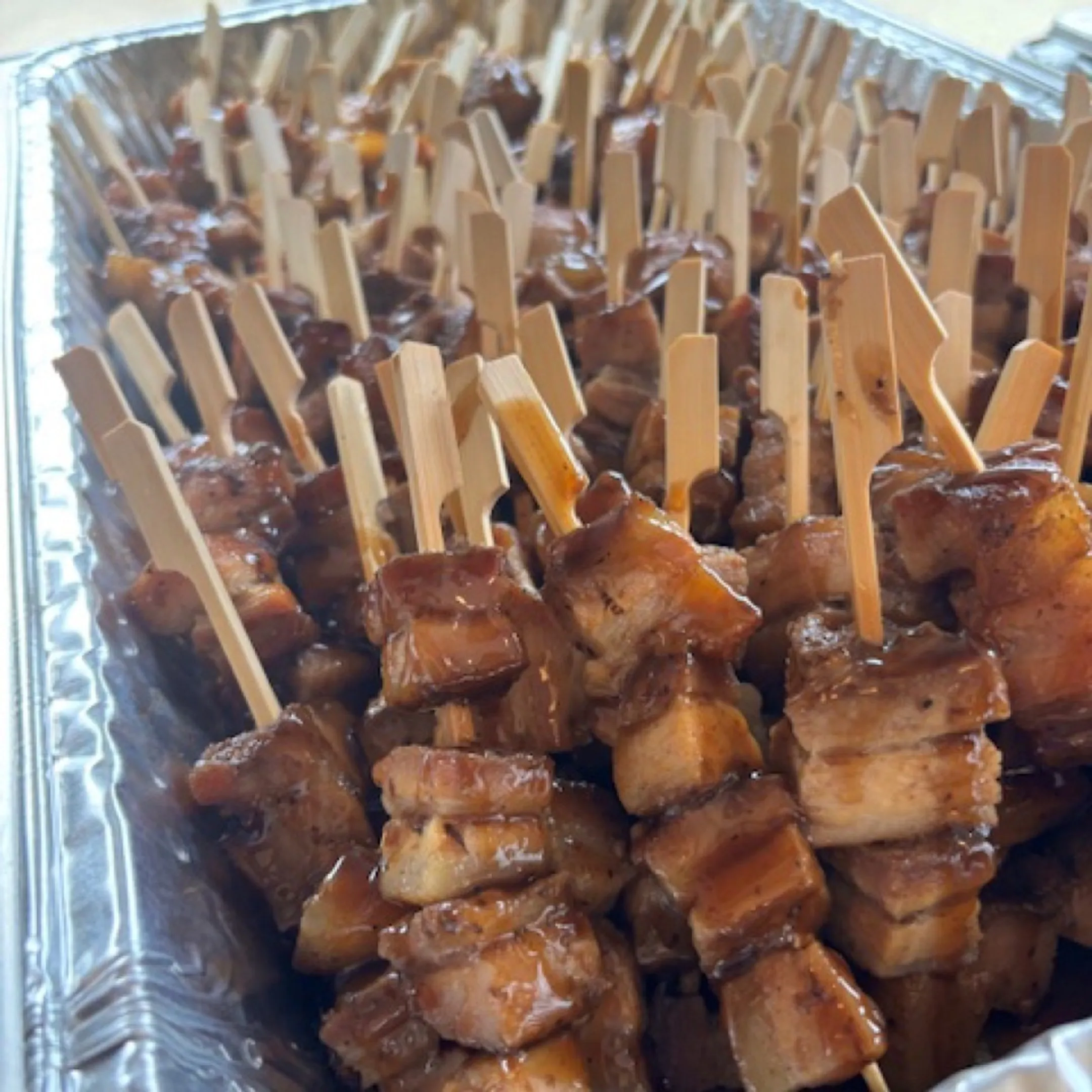 Catering team arranging a custom event spread