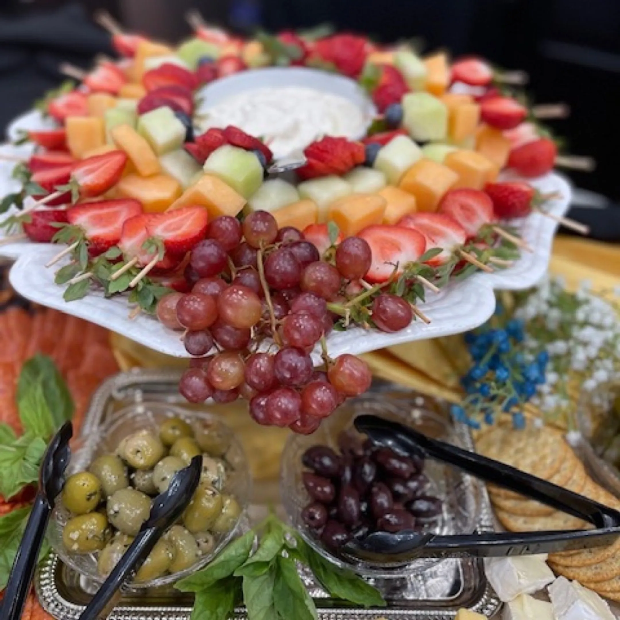 Catered corporate buffet for a business gathering