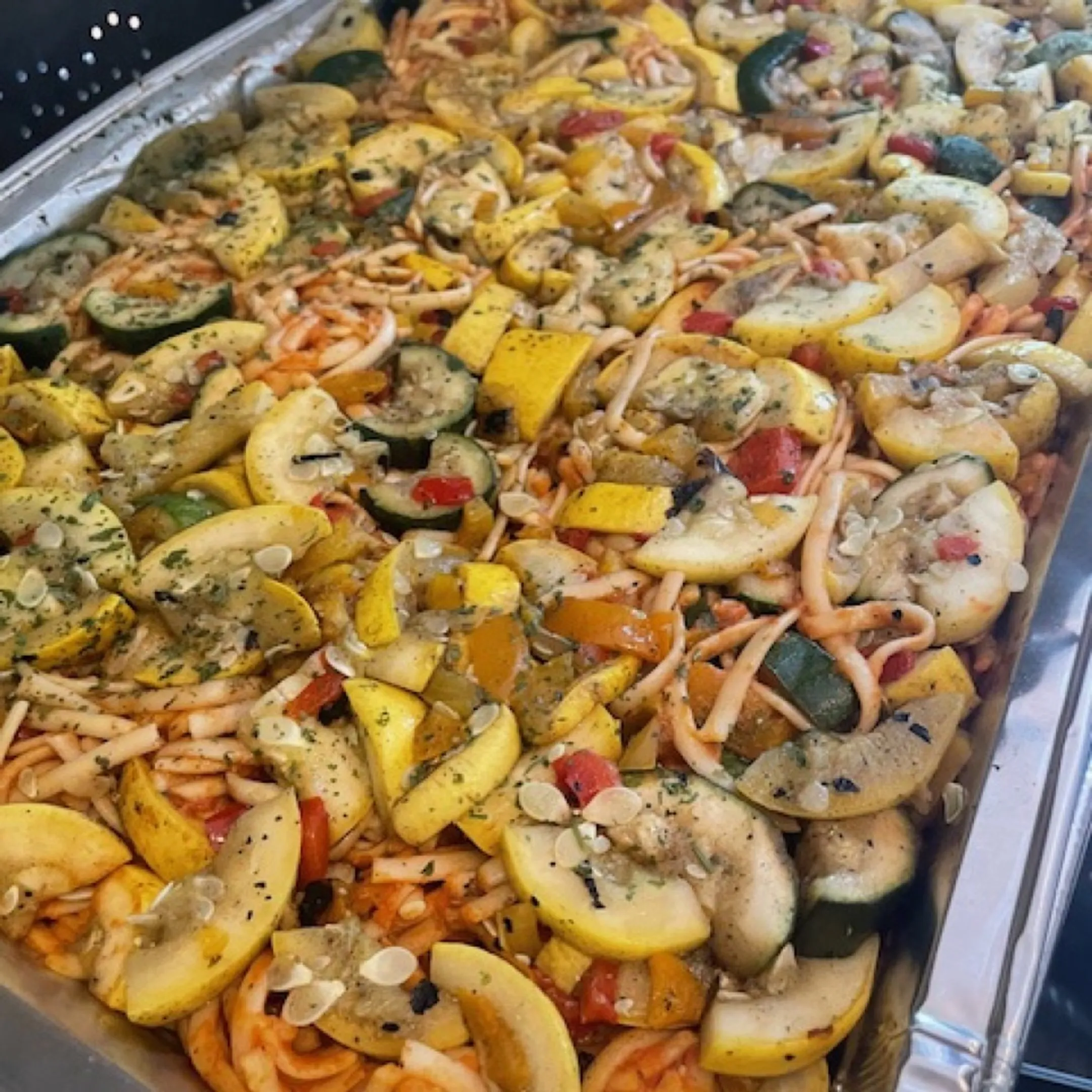 Catered Thanksgiving spread for an office celebration