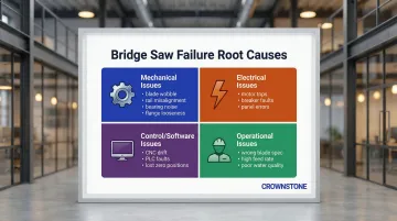 Bridge saw troubleshooting four root cause categories mechanical electrical control operational