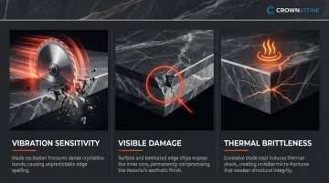Three key sintered stone cutting challenges vibration chipping and thermal brittleness