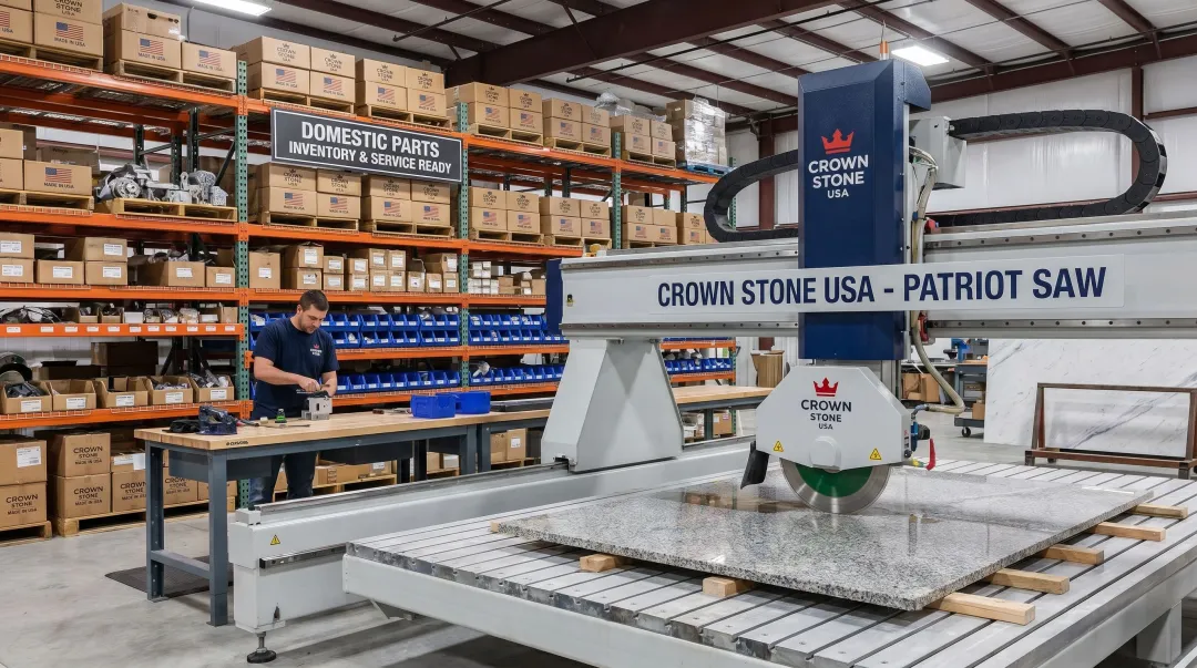 Crown Stone USA CNC bridge saw machine parts and components stocked domestically