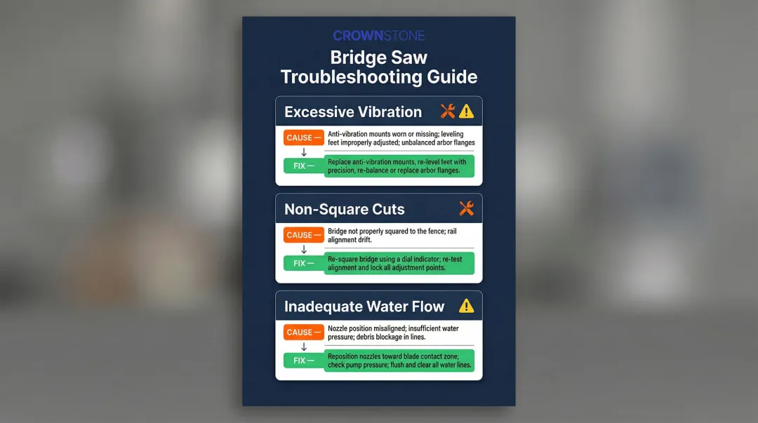 Three common bridge saw installation problems causes and fixes troubleshooting guide