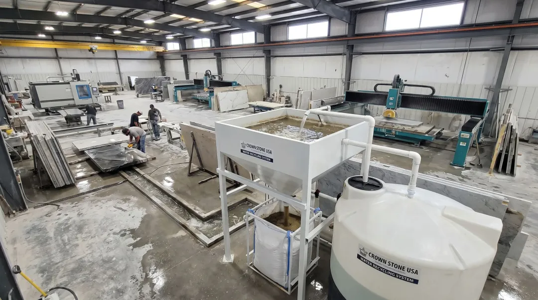 Crown Stone USA closed-loop water recycling system for granite slurry management
