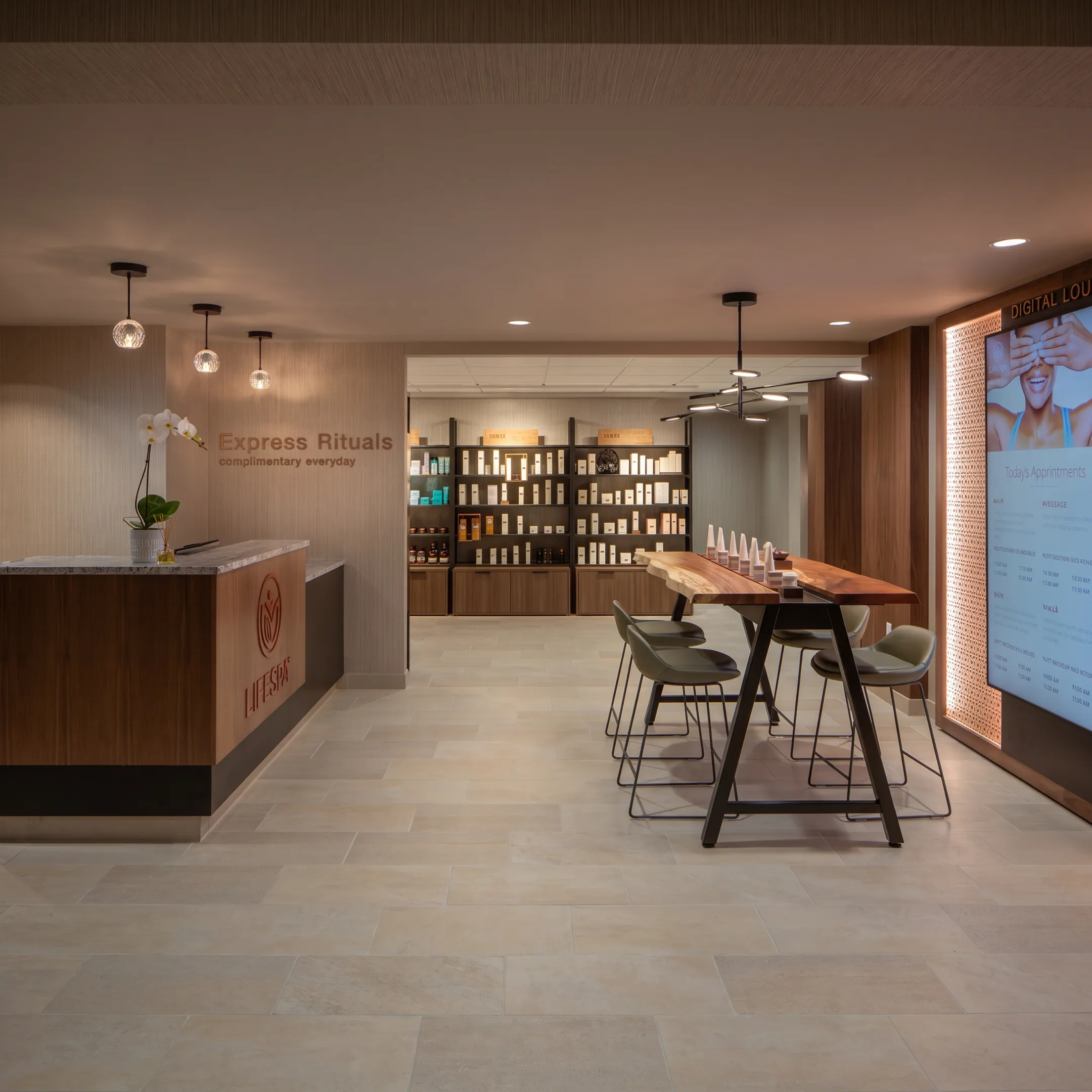 Detailed craftsmanship of bespoke retail woodwork fixtures and custom casework.