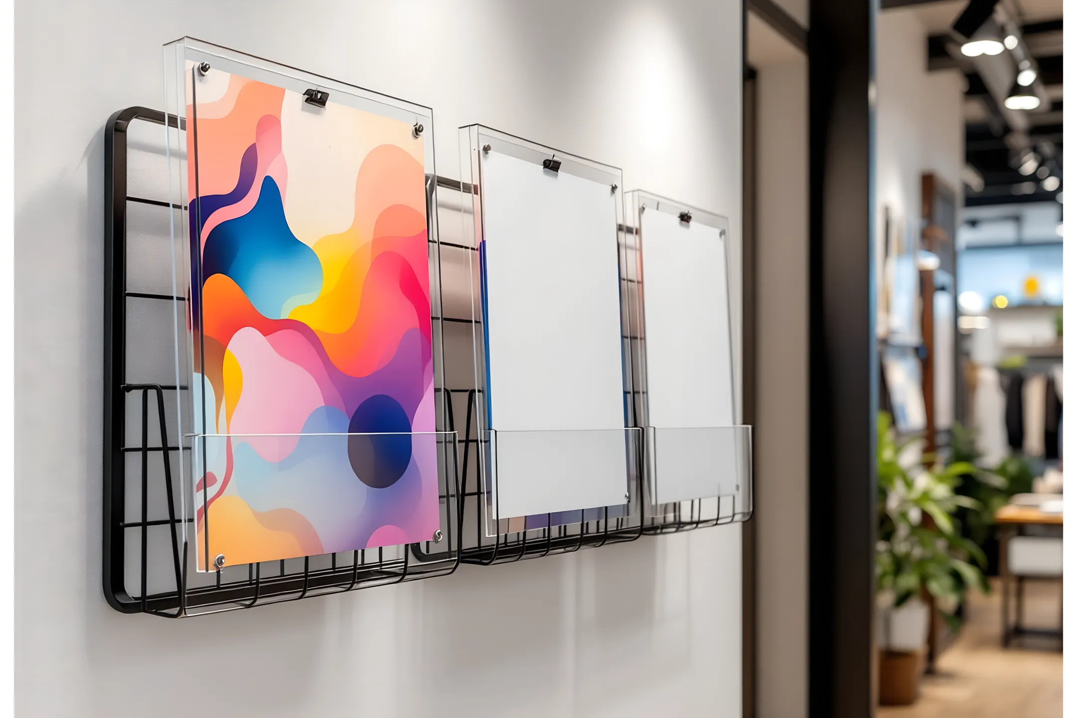 Wall-Mounted Poster Display Racks