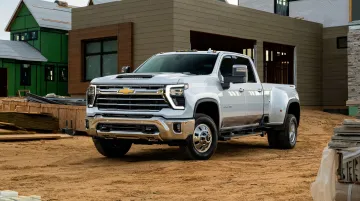 Chevrolet Silverado 3500HD with Duramax diesel on active construction job site
