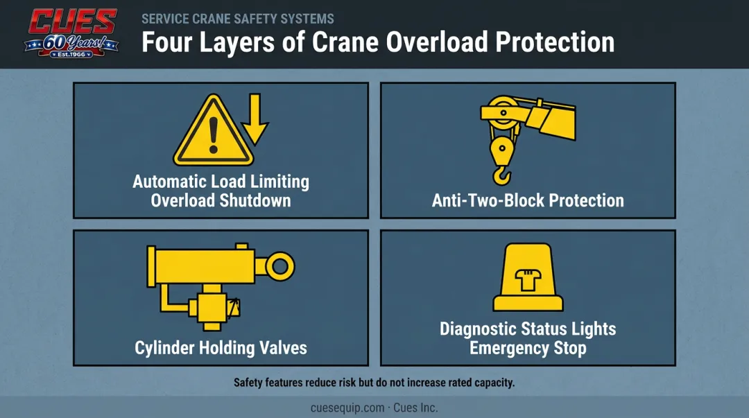 4004EH overload protection features including load limiting and anti-two-block system