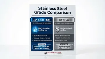 304 grade versus 430 grade stainless steel kitchen island comparison chart