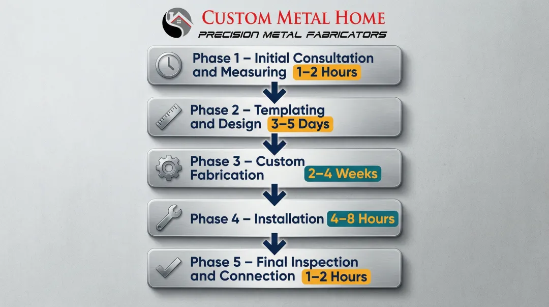 5-phase stainless steel countertop installation timeline from consultation to inspection