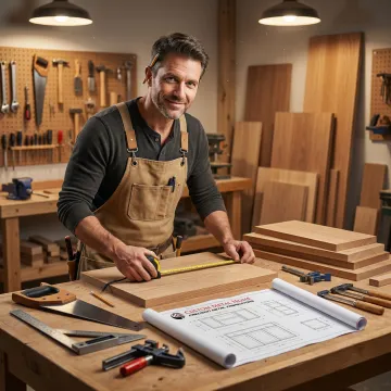 Custom cabinetry fabrication process in a professional workshop