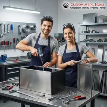 Custom kitchen cabinet manufacturing process in a professional fabrication workshop