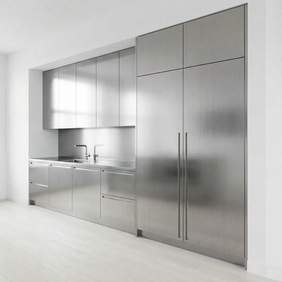 Modern Metal Kitchen Cabinets
