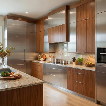 Custom kitchen cabinets manufactured and installed in a modern kitchen