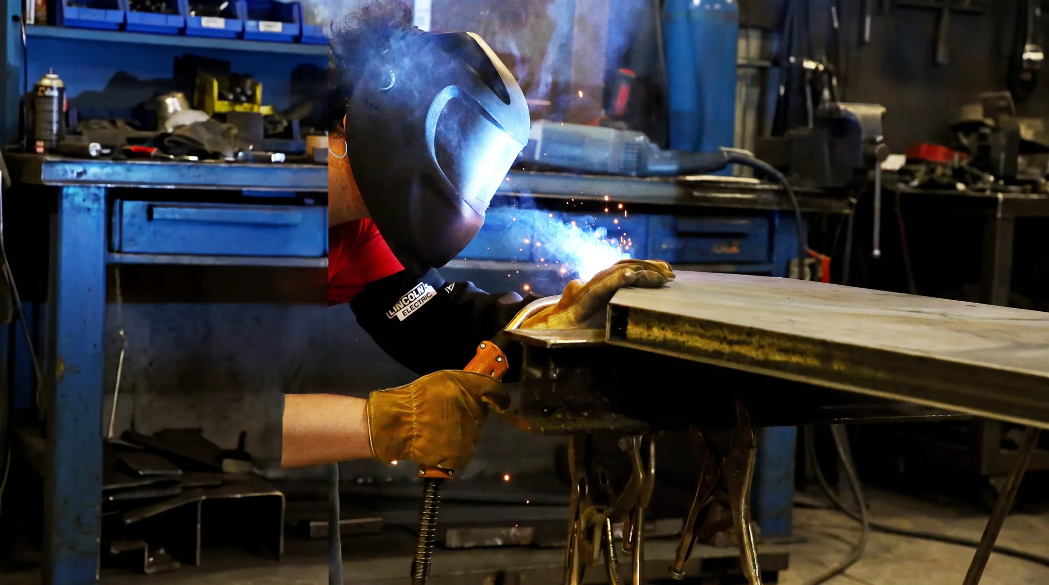 Door frame manufacturing facility producing custom hollow metal assemblies