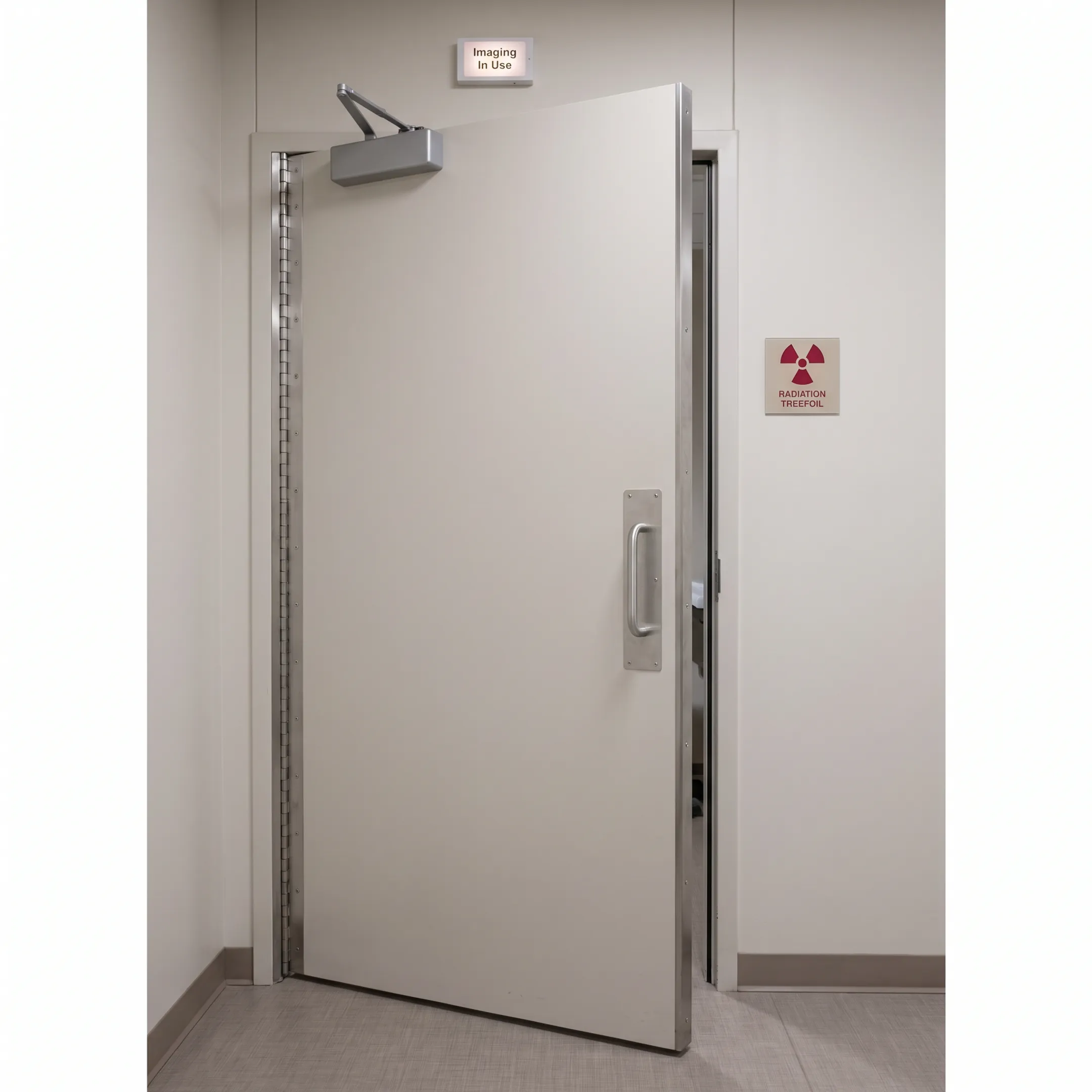 Radiation shielding steel door application