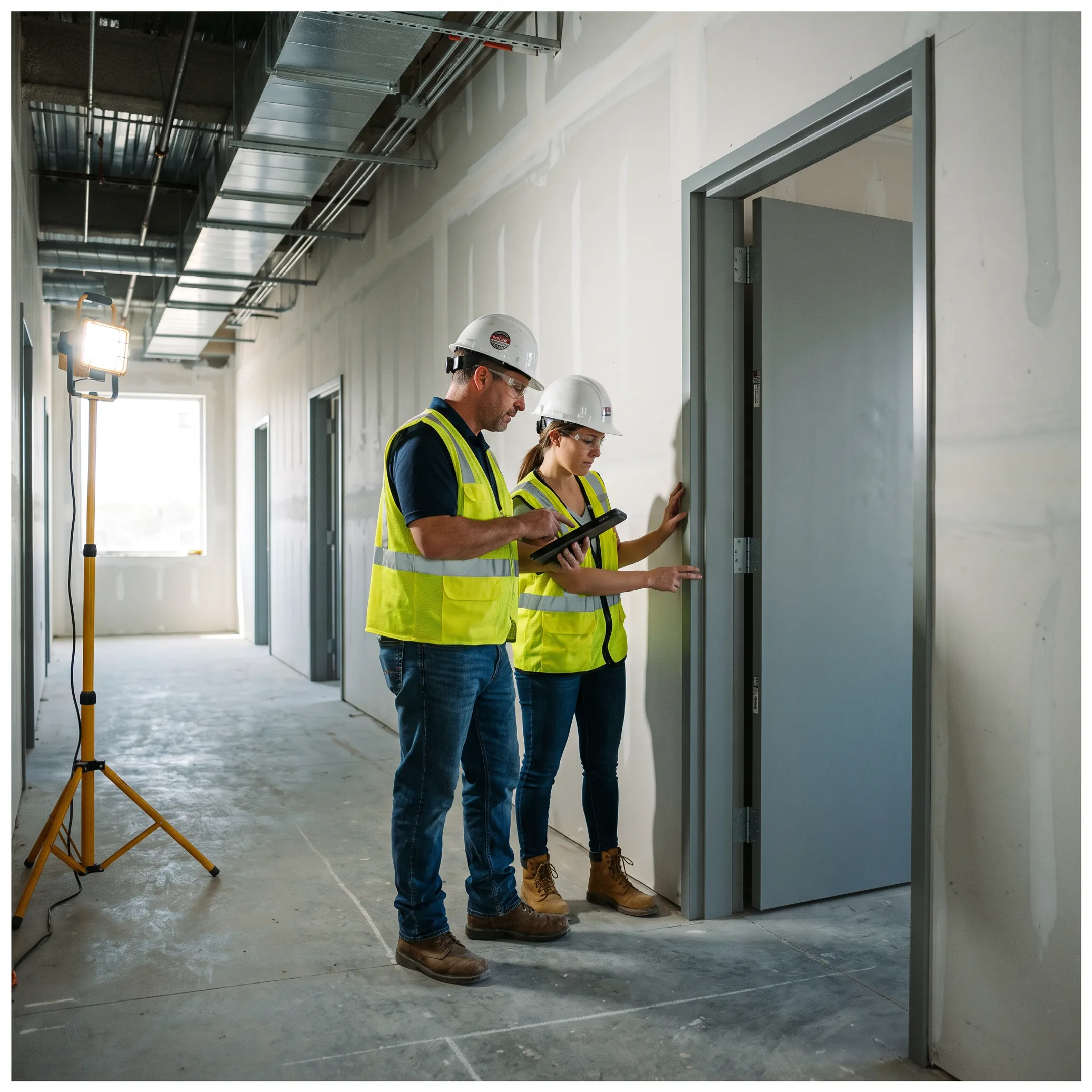 Commercial construction fire rated steel doors