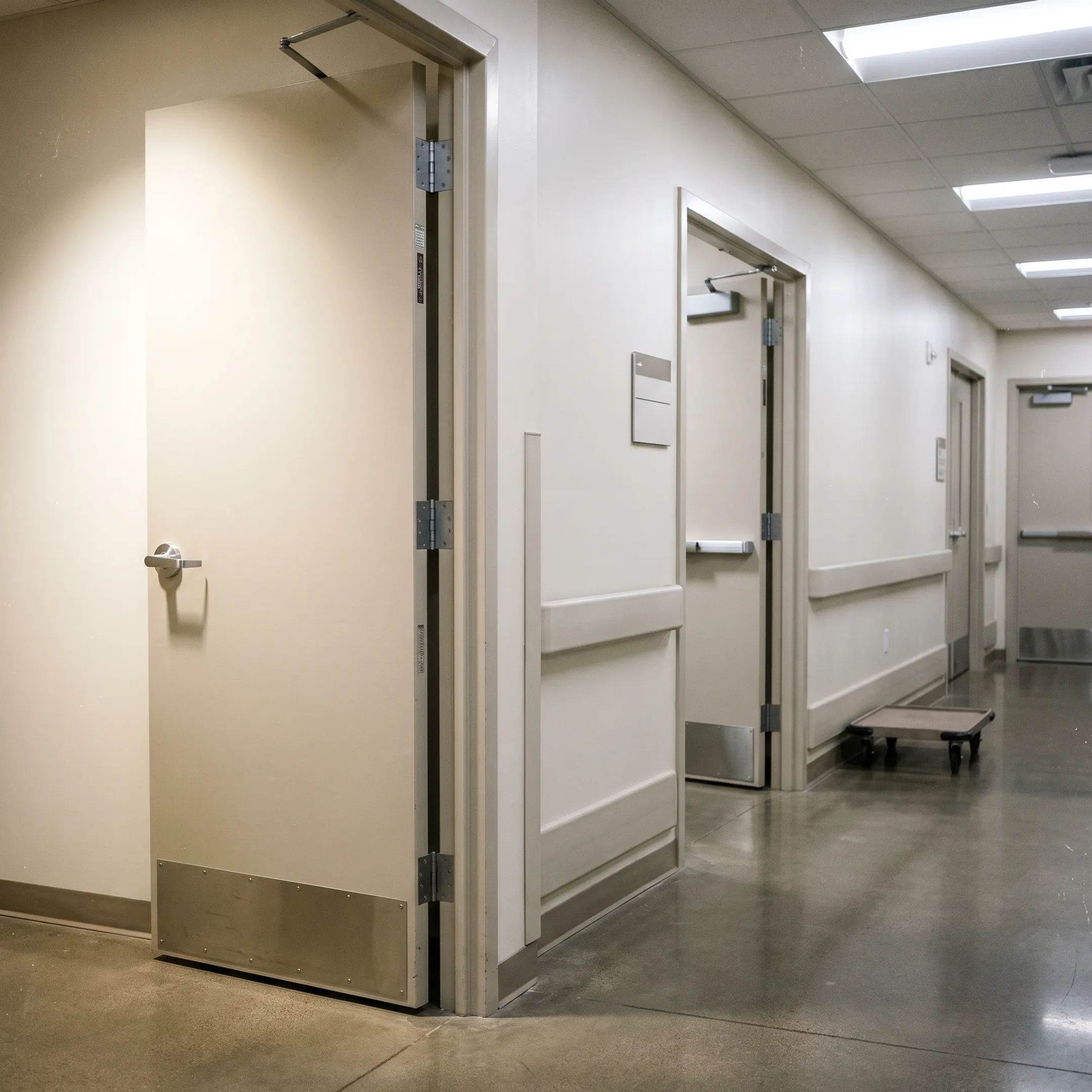 Healthcare facility fire rated steel doors