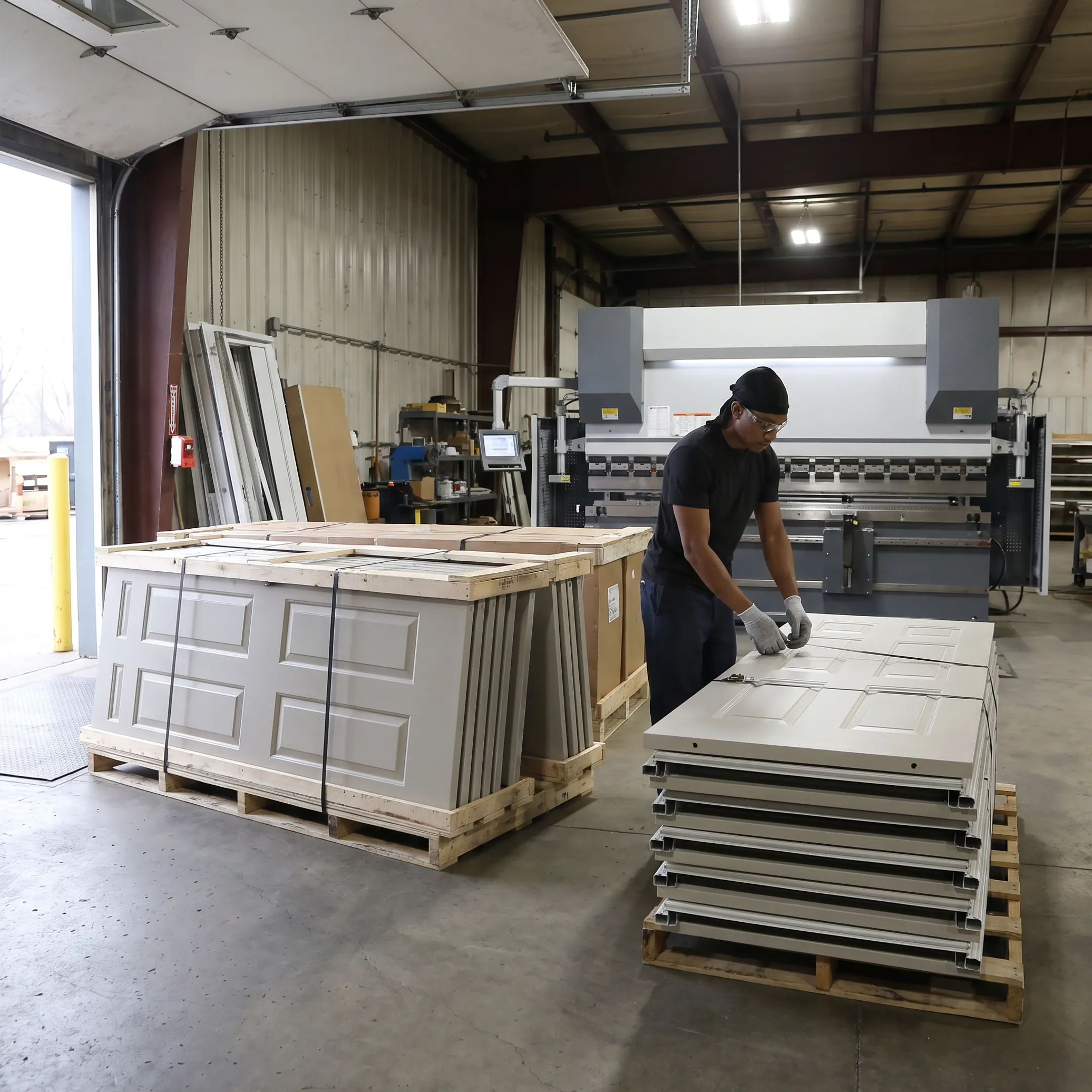 Commercial hollow metal doors and frames prepared for a building project