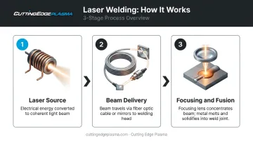 Three-stage laser welding energy conversion process flow diagram